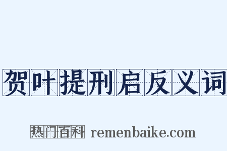 贺叶提刑启反义词是什么意思的图片